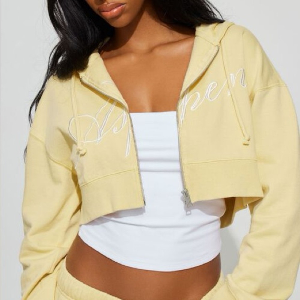 Garage Cropped Hoodie with Aspen Embroidery